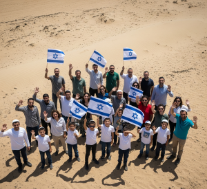 משפחות מקימות יישוב חדש דגלי ישראלי
